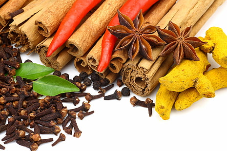 Food, Herbs and Spices, Cinnamon, Pepper, Star Anise, HD wallpaper HD wallpaper