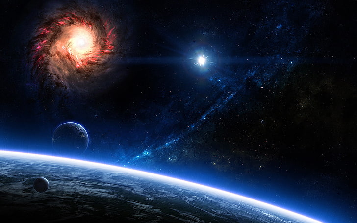 Illustration einiger Planeten, Universumsmalerei, Raum, digitale Kunst, Planet, Galaxie, Raumkunst, Himmel, HD-Hintergrundbild