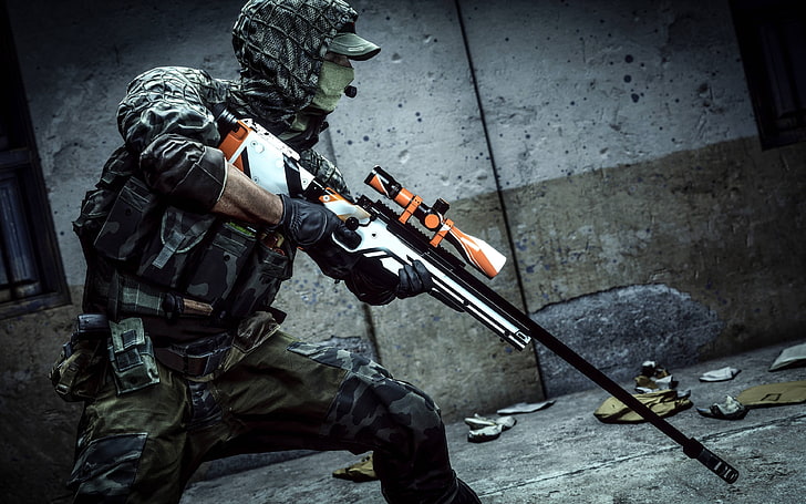 Battlefield 4 Asiimov Sniper 4K Game, HD обои