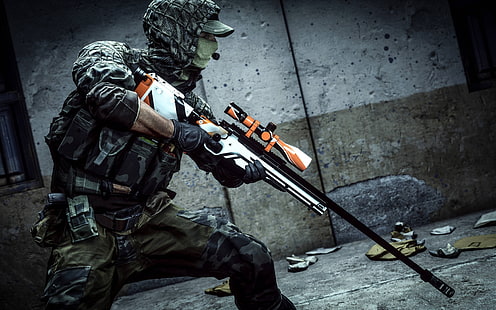 Battlefield 4 Asiimov Sniper 4K Game, HD обои HD wallpaper