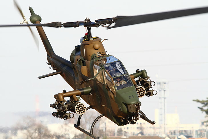 Helikoptery wojskowe, Bell AH-1 Cobra, śmigłowiec szturmowy, helikopter, Tapety HD