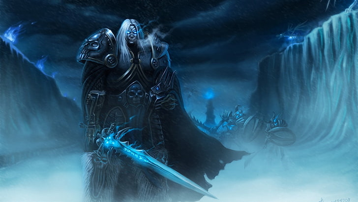 World of Warcraft Litch King poster, warcraft, arthas, sword, armor, cold, HD wallpaper