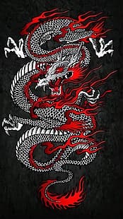  dragon, dark, digital art, vertical, HD wallpaper HD wallpaper