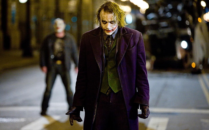 Heath Ledger sebagai The Joker, Batman, The Dark Knight, Heath Ledger, Joker, Wallpaper HD
