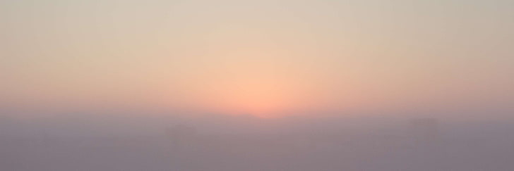 abstract, blue, city, fog, horizon, ladnscape, mountains, orange, red, sunrise, sunset, HD wallpaper