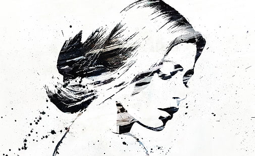 Catherine Zeta Jones Graffiti, skiss av kvinnans ansikte, Konstnärlig, Graffiti, Splash, Jones, Catherine, Zeta, HD tapet HD wallpaper