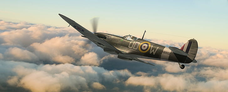 ii wojny światowej samolot wojskowy samolot wojskowy samolot spitfire supermarine spitfire royal airforce, Tapety HD