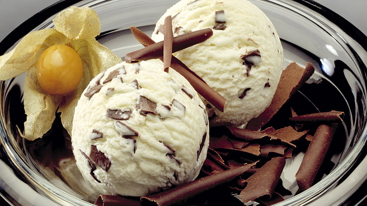 Schüssel Eis, Eis, Schokolade, Butter, HD-Hintergrundbild