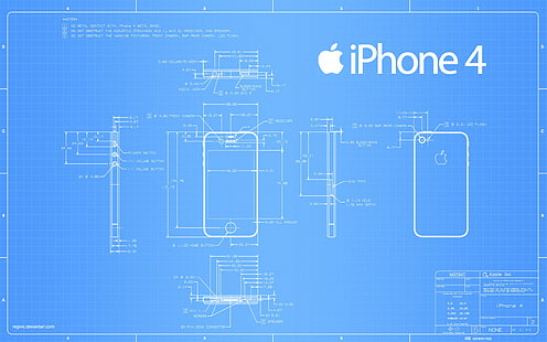 Apfel, Blaupause, iPhone, HD-Hintergrundbild HD wallpaper
