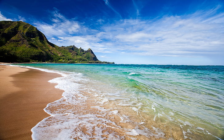 Beach   Canoe Hawaii Kauai 1, HD wallpaper