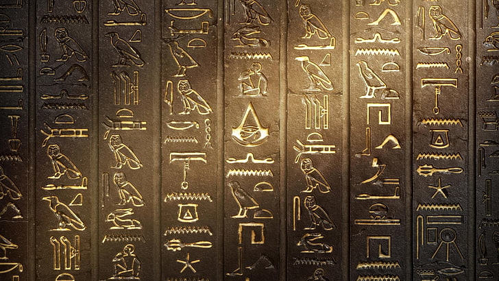 Egyptian hieroglyphs, Assassin's Creed, Assassin's Creed Origins, HD wallpaper