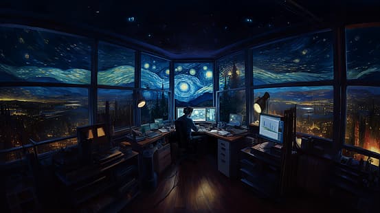 Sterne, Öl auf Leinwand, Van Gogh (Schicksal), Entwickler, HD-Hintergrundbild HD wallpaper