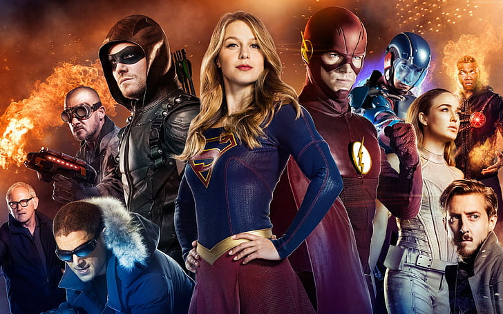 Flash, Supergirl, Legenda masa depan, Serial TV, Arrow, Wallpaper HD