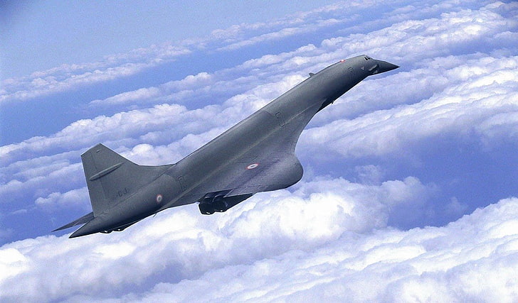 grå flygplan, flygplan, flygplan, Concorde, HD tapet