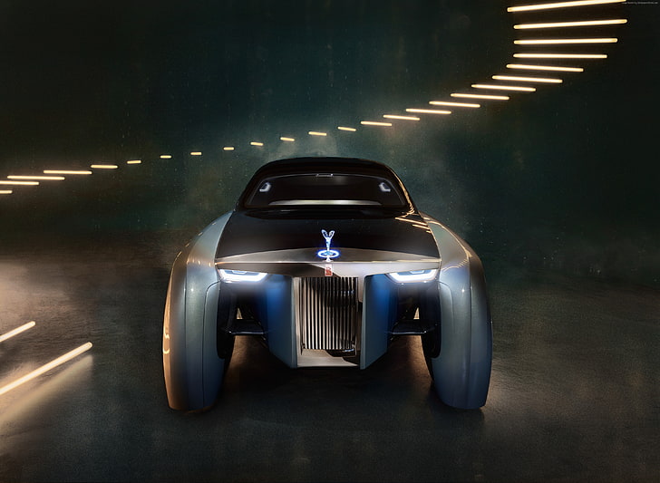 auto future, futurismo, argento, Rolls-Royce Vision Next 100, Sfondo HD
