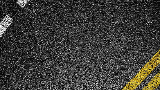 siyah asfalt yol, yol, çizgi, işaretleme, HD masaüstü duvar kağıdı HD wallpaper