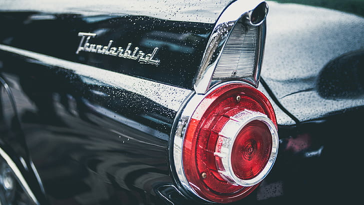 3840x2160 px, car, closeup, Ford Thunderbird, HD wallpaper