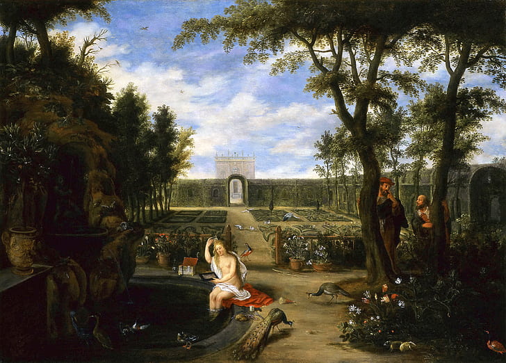 quadro, mitologia, Jan Brueghel il giovane, Susanna e Stracy, Sfondo HD