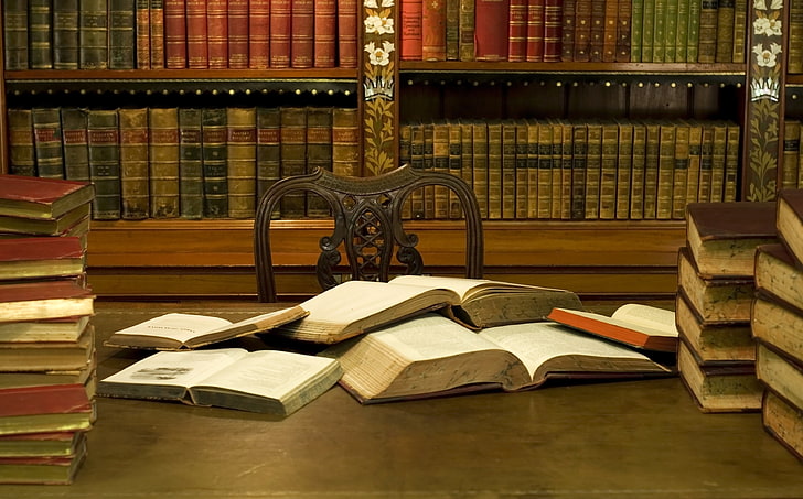 ล็อตหนังสือคละสีหนังสือเก้าอี้ห้องสมุดชั้นวางของ, วอลล์เปเปอร์ HD