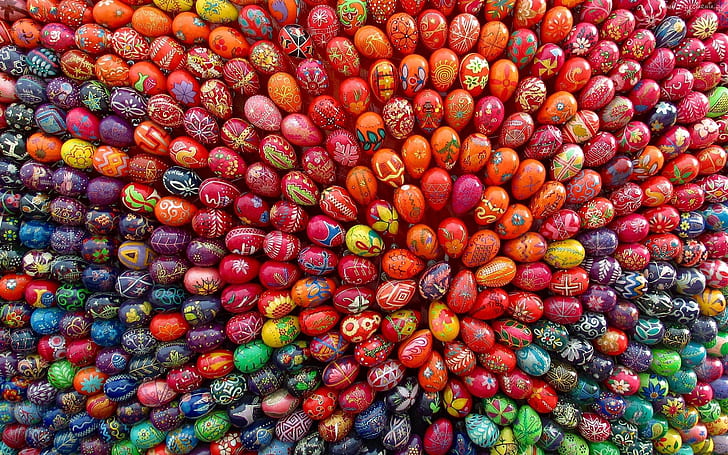 Lots of Easter Eggs, desktop, colors, egg, paint, HD wallpaper