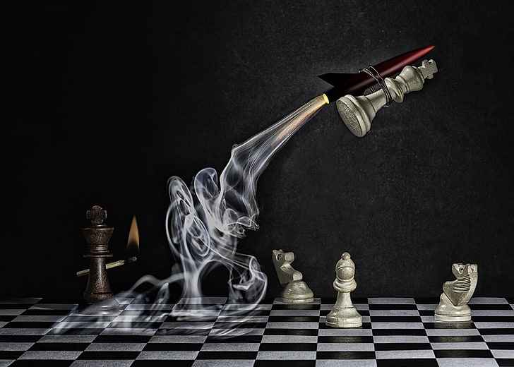 chess, figure, Explosive Checkmate, HD wallpaper