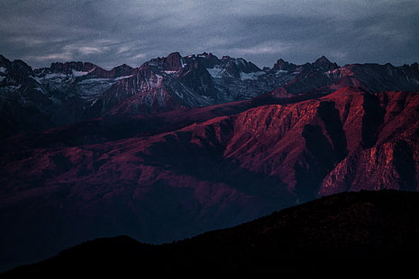 Luftbild des Berges, John Towner, Nordamerika, Fotografie, Berge, schneebedeckte Gipfel, Natur, Sonnenuntergang, weite Sicht, Wolken, Schnee, Landschaft, USA, HD-Hintergrundbild HD wallpaper