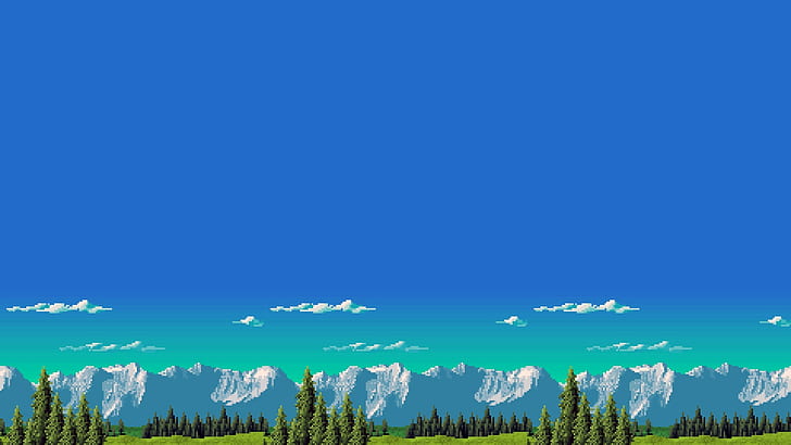 game retro gunung 8 bit, Wallpaper HD