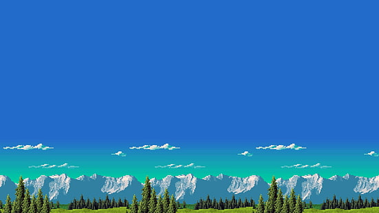 juegos retro mountain 8 bit, Fondo de pantalla HD HD wallpaper