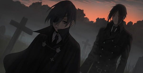 Anime, Black Butler, Ciel Phantomhive, Sebastian Michaelis, HD-Hintergrundbild HD wallpaper