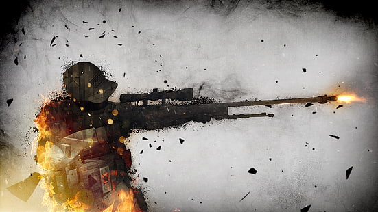 cs, Counter-Strike: Global Offensive, arma, videogame, terrorista, HD papel de parede HD wallpaper
