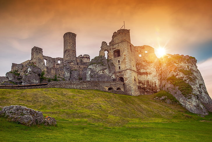 castelo, Polônia, ruínas, HD papel de parede