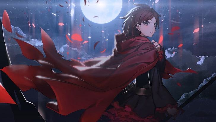 weibliche Anime Charakter digitale Tapete, Anime, RWBY, Ruby Rose (Charakter), HD-Hintergrundbild