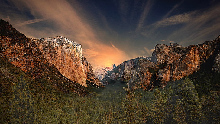скални скали, фотография, пейзаж, Национален парк Йосемити, HD тапет