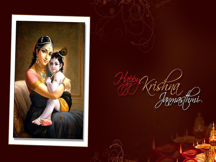 Sri Krishna Janmashtami, Lord Krishna poster, Festivals / Holidays, Janmashtami, festival, lord krishna, hindu, holiday, HD wallpaper
