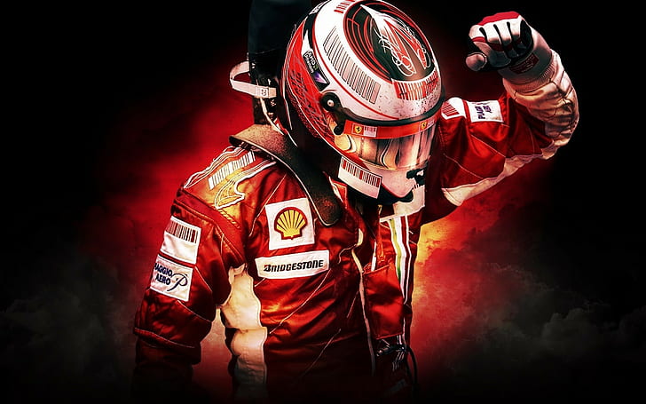 Formula 1, Ferrari, men, red, HD wallpaper