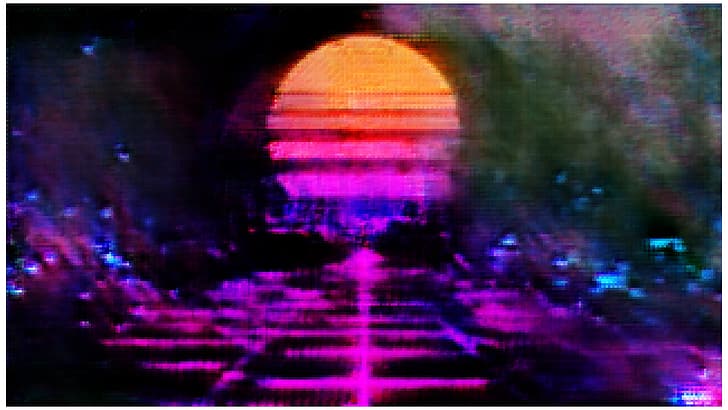 vaporwave, synthwave, neon, Sun, glitch art, Retrowave, HD wallpaper