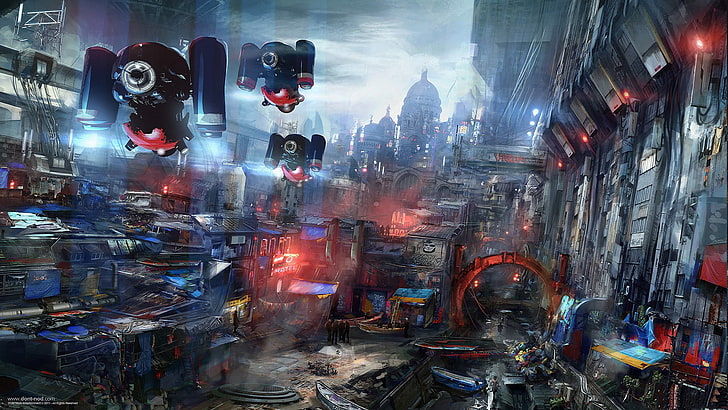 digitale Tapete der futuristischen Stadt, Cyberpunk, futuristisch, erinnern sich an mich, Konzeptkunst, Videospiele, HD-Hintergrundbild