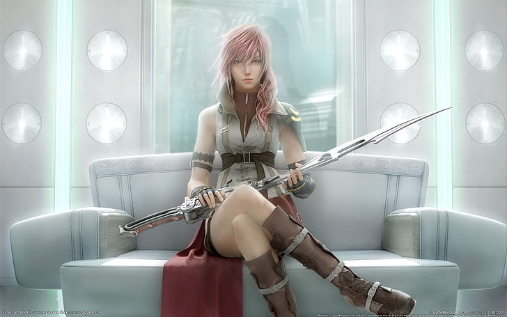 Poster Final Fantasy Lightning, Final Fantasy XIII, Claire Farron, video game, Wallpaper HD
