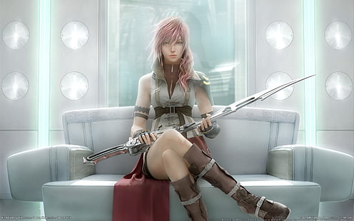 Affiche Final Fantasy Lightning, Final Fantasy XIII, Claire Farron, jeux vidéo, Fond d'écran HD HD wallpaper