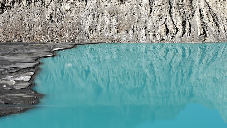 صورة مقرّبة لجسم مائي ، انعكاس ، ماء ، جبال الهيمالايا، خلفية HD