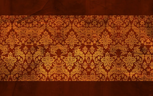 cortina floral marrom e marrom, padrão, texturizado, textura, HD papel de parede HD wallpaper