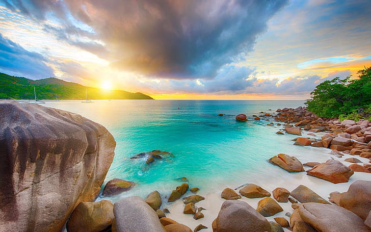 Anse Lazio Beach Sull'isola Di Praslin Seychelles Nella Parte Nord-orientale Del Madagascar Nel Mezzo Dell'Oceano Indiano 1920 × 1200, Sfondo HD