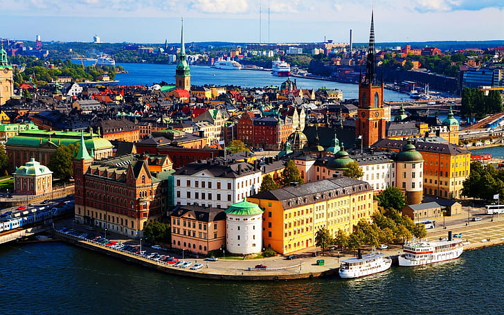 Stockholm Sweden, world, city, town, photo, river, HD wallpaper