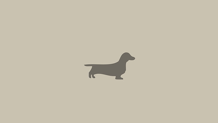 dachshund logo, dog, artwork, animals, minimalism, HD wallpaper