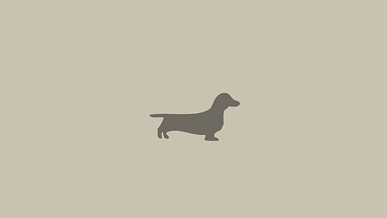 dachshund logo, dog, artwork, animals, minimalism, HD wallpaper HD wallpaper