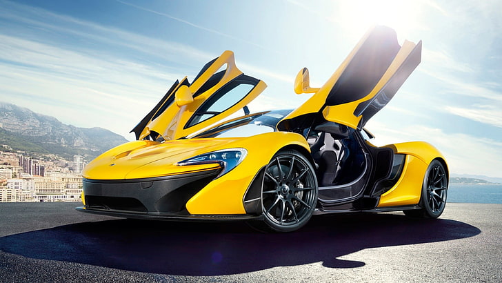 coupe kuning, mobil, Super Car, McLaren P1, Italia, Wallpaper HD