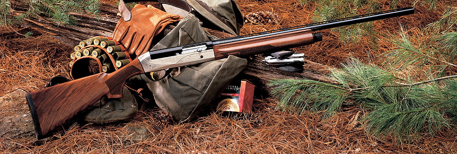 brown and black hunting rifle, ammunition, shotgun, weapon, benelli, HD wallpaper HD wallpaper
