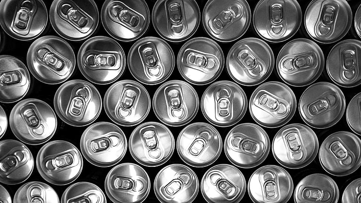 black and white, cans, doses, HD wallpaper