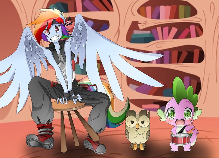 Телепередача, мой маленький пони: дружба - это магия, Owlowiscious, Rainbow Dash, HD обои