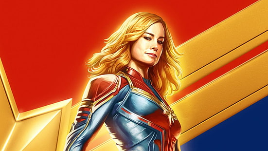 ภาพยนตร์ Captain Marvel, Blonde, Brie Larson, Marvel Comics, วอลล์เปเปอร์ HD HD wallpaper